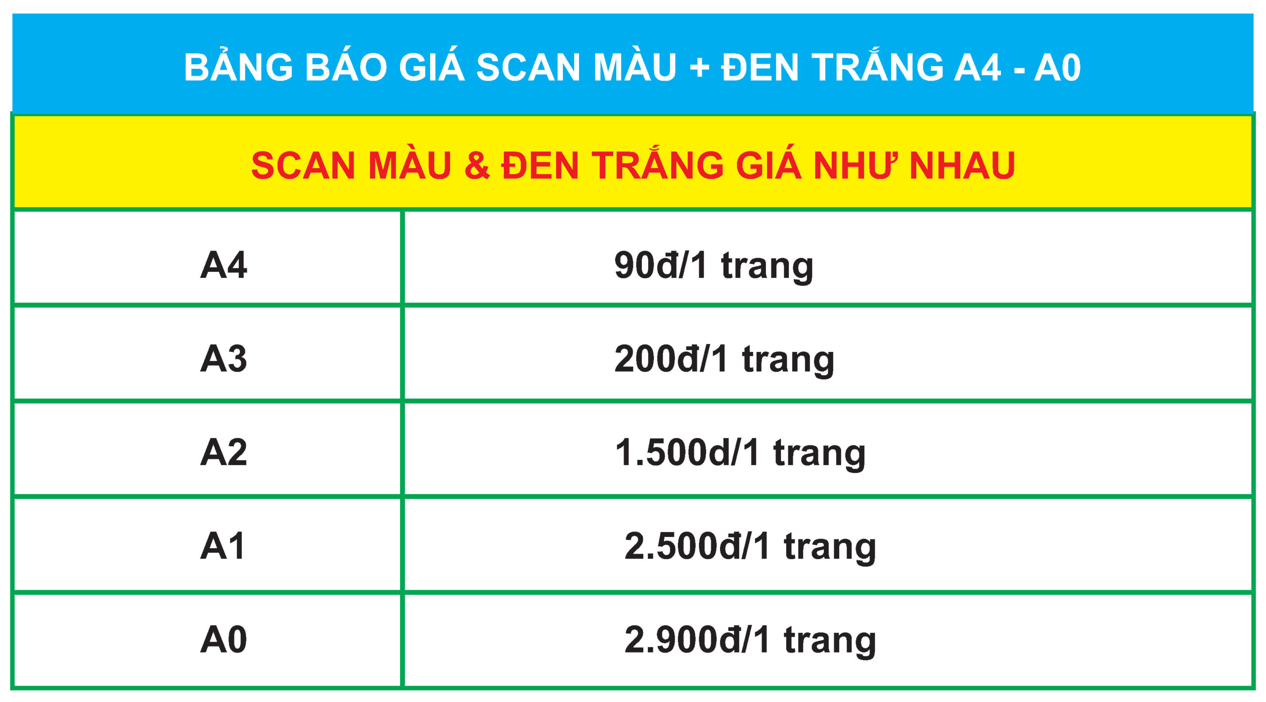 Scan Giá Rẻ, Scan A4 - A0 Màu 90đ/1 trang 1 Scan Giá Rẻ, scan A4 - A0