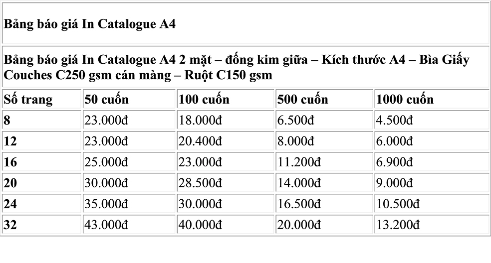 In Catelogue giá rẻ Hà Nội 2 sss